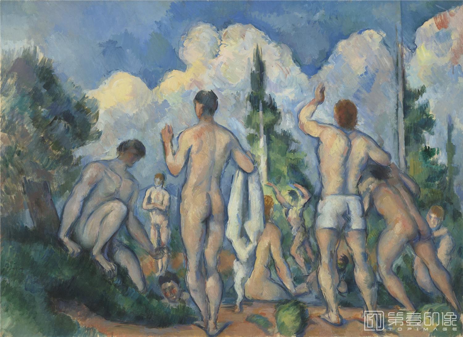 油画-巴黎奥赛博物馆-Paul Cézanne-Bathers-166